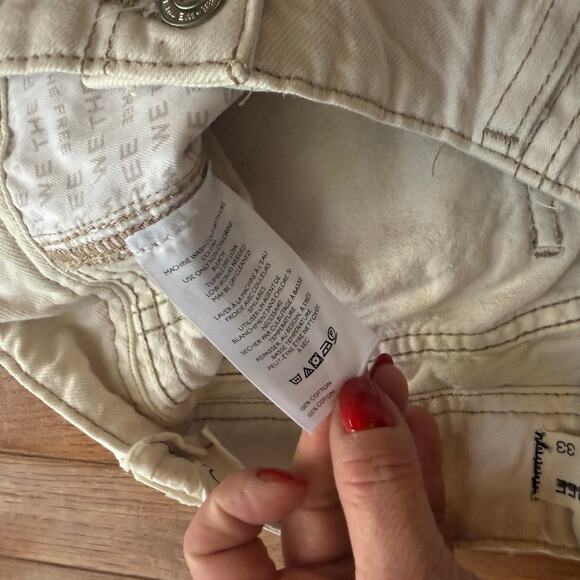 We The Free Aster Straight Jeans size 33 100% Cotton Cream - Picture 5 of 16
